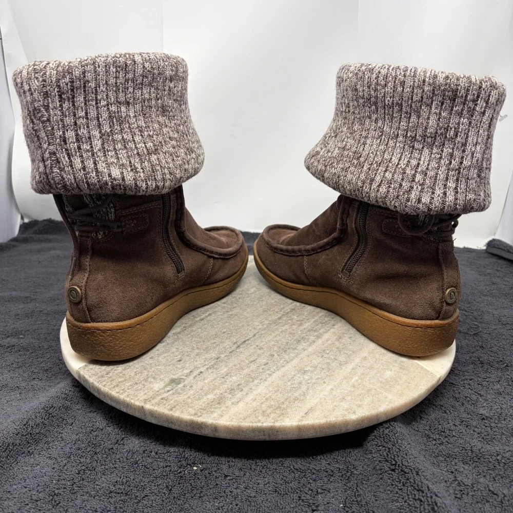The North Face Womens Brown Suede Knit Cuff PrimaLoft Winter Boots Size 7 Cabin